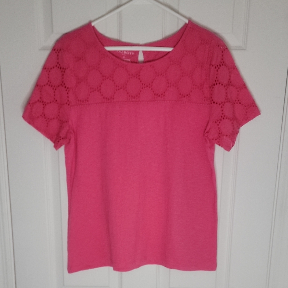 Talbots Pink Eyelet Women's Blouse